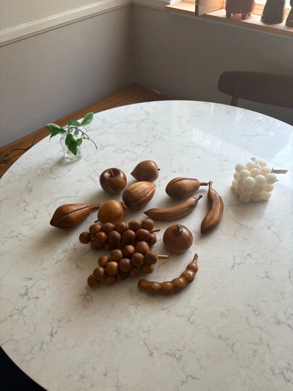MCM Handcrafted Wooden Fruit Decor Set in Brown - Home Kitchen Accent